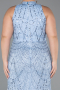 Light Blue Long Beaded Plus Size Evening Dress ABU5063