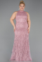 Powder Color Long Beaded Plus Size Evening Dress ABU5063
