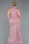 Powder Color Long Beaded Plus Size Evening Dress ABU5063
