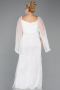 White Long Beaded Plus Size Evening Gown ABU5067