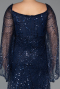 Long Navy Blue Beaded Plus Size Evening Gown ABU5067