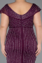 Long Plum Stony Plus Size Evening Dress ABU5439