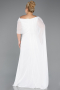 Long White Chiffon Plus Size Evening Dress ABU5419