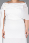 Long White Chiffon Plus Size Evening Dress ABU5419