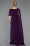 Long Purple Chiffon Plus Size Evening Dress ABU5419