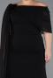 Long Black Chiffon Plus Size Evening Dress ABU5419