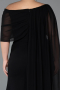 Long Black Chiffon Plus Size Evening Dress ABU5419