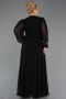 Long Black Chiffon Plus Size Evening Gown ABU5360