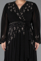 Long Black Chiffon Plus Size Evening Gown ABU5360