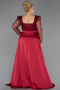 Burgundy Long Beaded Plus Size Engagement Dress ABU4761