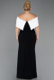 Black-White Long Plus Size Evening Gown ABU3945