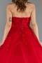 Long Red Plus Size Engagement Dress ABU5468