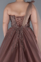 Light Brown Embroidered Long Plus Size Haute Couture Dress ABU4467