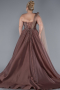 Light Brown Embroidered Long Plus Size Haute Couture Dress ABU4467