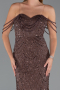 Long Brown Beaded Evening Dress ABU5477