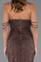 Long Brown Beaded Evening Dress ABU5477