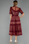 Burgundy Midi Dantelle Night Dress ABK1388