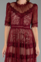 Burgundy Midi Dantelle Night Dress ABK1388
