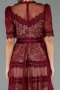 Burgundy Midi Dantelle Night Dress ABK1388