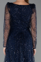 Midi Navy Blue Beaded Cocktail Dress ABK2469