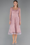 Midi Powder Color Beaded Cocktail Dress ABK2469