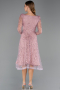 Midi Powder Color Beaded Cocktail Dress ABK2469