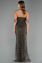 Long Olive Drab Beaded Evening Dress ABU5477