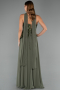 Long Olive Drab Chiffon Evening Dress ABU5486