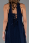 Long Navy Blue Chiffon Evening Dress ABU5486