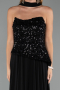 Long Black Chiffon Evening Dress ABU5486