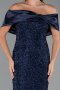 Midi Navy Blue Beaded Party Dress ABK2461