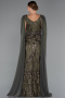 Long Olive Drab Beaded Evening Dress ABU5248
