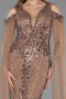 Long Copper Beaded Evening Dress ABU5497