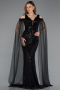Long Black Beaded Evening Dress ABU5497