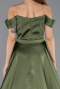 Long Olive Drab Satin Evening Dress ABU5507