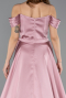 Long Powder Color Satin Evening Dress ABU5507