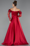 Red Long Satin Evening Dress ABU5054