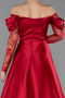 Red Long Satin Evening Dress ABU5054