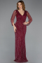 Long Burgundy Stony Evening Dress ABU5475