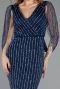 Long Navy Blue Stony Evening Dress ABU5475