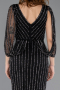 Long Black Stony Evening Dress ABU5475