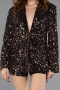 Short Copper Sequined Velvet Party Dress ABK2478