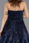 Long Navy Blue Beaded Evening Dress ABU5511