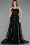 Long Black Beaded Evening Dress ABU5511