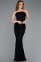 Long Black Dantelle Evening Dress ABU5510