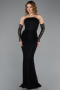 Long Black Dantelle Evening Dress ABU5510