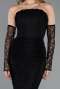 Long Black Dantelle Evening Dress ABU5510