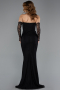 Long Black Dantelle Evening Dress ABU5510