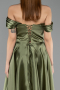 Long Olive Drab Satin Evening Dress ABU5530