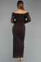 Midi Brown Dantelle Party Dress ABK2488